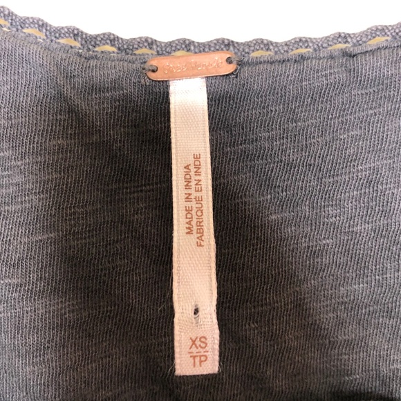 Free People | Gray Embroidered Boho Flowy Tank XS - Picture 3 of 6